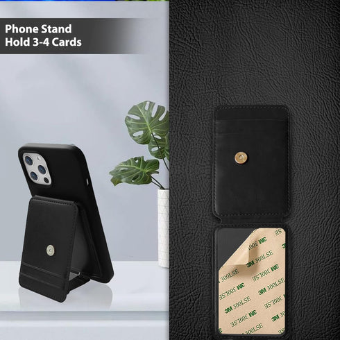 M-Plateau Stick On Phone Wallet, Card Holder with Elastic Magnetic Closure, Slim Holder with 3M Adhesive for iPhone 14