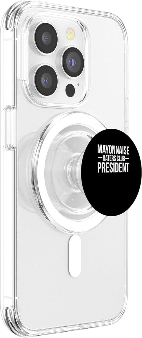 Funny Anti Mayonnaise Design Idea Mayonnaise Haters Club President PopSockets MagSafe PopGrip for iPhone