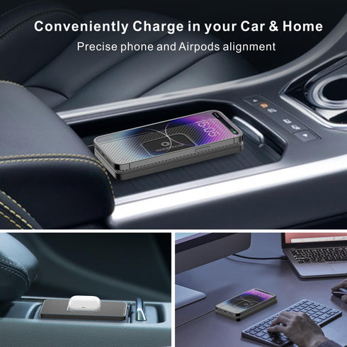 REESTECQI 15W Wireless Car Charger Pad, Non-Slip Phone Charger for iPhone 15/14/13/12/11, Samsung S23/S22/S21 [40W Car