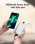 VEEKTOMX Portable Charger with Built-in Cables, 10000mAh Power Bank for iPhone, Slim Fast Charge USB C Battery Pack,