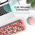 Wireless Keyboard and Mouse Combo, 2.4G USB Retro Typewriter Wireless Keyboard with Slim Noiseless Mouse