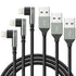 10FT iPhone Charger 3-Pack, MFi Certified 90 Lightning Cable for iPhone 14/13/12/11/Pro/Max/X/8/7/6/5S/SE/iPad. Fast