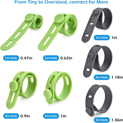 Cbfoeyk 24 5Inch (4 Pcs Silicone Cable Ties, Wire Cord Organizer, Cord Ties Reusable Cable Organizer Cable Management