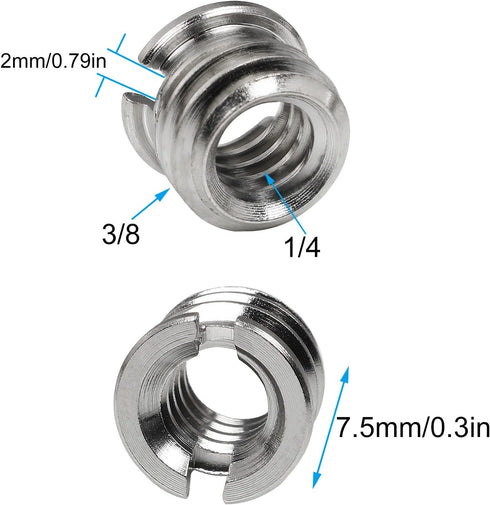 1/4"-20 Female to 3/8"-16 Male Tripod Thread Adapter, LUORNG 10PCS Standard Screw Adapter for DSLR Camera