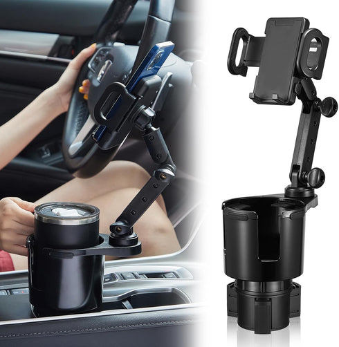 Cup Holder Phone Mount, 2 in 1 Expander for Car Long Arm with 360° Rotation, Cell Phone Holder Compatible with All