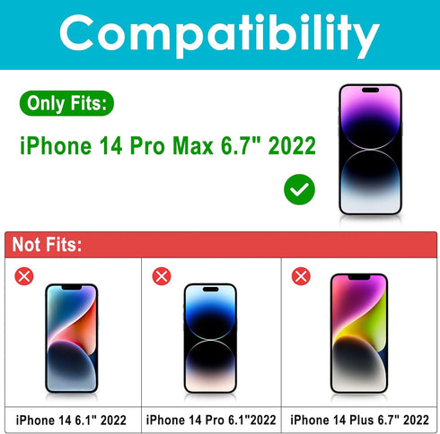 ProCase 2 Pack Privacy Screen Protector for iPhone 14 Pro Max 2022, 9H Anti Spy Dark Tempered Glass, Case Friendly,