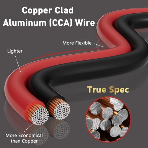 16/2 20 12V/24V 16AWG HiFind Gauge FT Red Black Hookup Electrical Wire Cable LED Strips Extension Cord DC, Flexible
