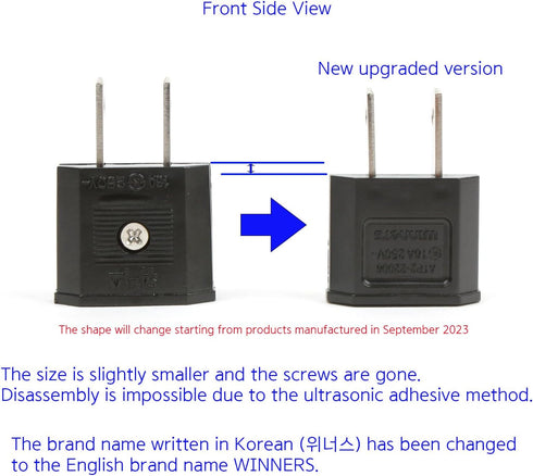 220 to 110 Travel Adapter (Korea to USA) Set of 2