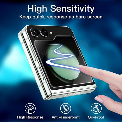 JETech Front Screen Protector for Samsung Galaxy Z Flip 6, 3-Pack Tempered Glass Film with Easy Installation Tool