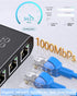 Ethernet Splitter 1 to 4, 1000Mbps High Speed Ethernet Cable Splitter with LAN Cable for 4 Devices