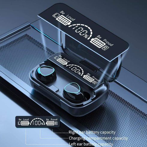 Wireless Earbuds Bluetooth 5.3 Headphones, Touch Control Noise Reduction, IP7 Waterproof Mini Ear Buds Mic In-Ear