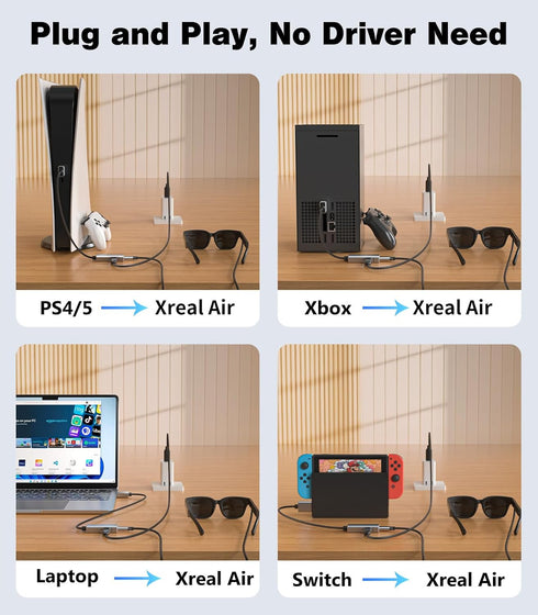 SWITCHFLUX Adapter,4K60Hz 2 2s,PS5,Switch,Xbox,Portable HDMI to USB C Uni-Directional HDMI (Source) to USB C (Display)