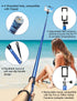 Bluetooth Long Selfie Stick - Lightweight Extendable Pole from 20'' to 118'' with Built-in Wireless Remote