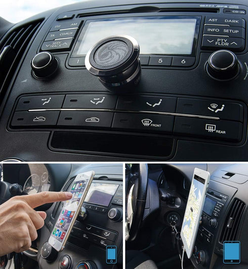 Universal Magnetic Car Phone Mount, All-Metal Holder for Smartphone & GPS, Cell Phone Dashboard Mount