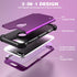 IDweel iPhone 8 Plus Case with Tempered Glass Screen Protector, 3 in 1 Shockproof Slim Hybrid Heavy Duty Cover, Navy