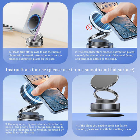 TAEERY 360Rotation Vacuum Magnetic Phone Holder One-Handed Operation Foldable Adjustable Magnetic Phone Holder