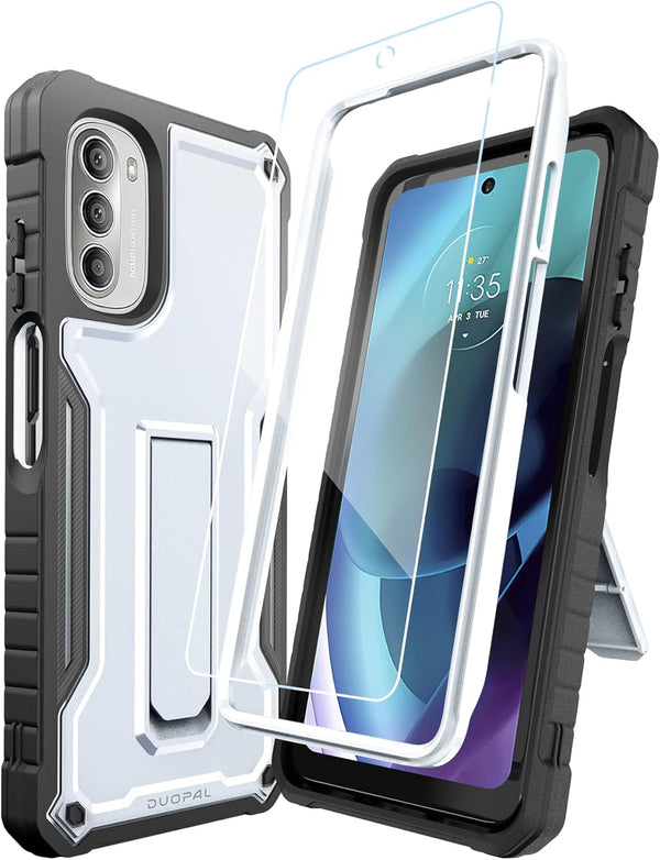 DUOPAL Military Grade Protection Case for Motorola Moto G 2022 (NOT Stylus) with Tempered Glass HD Screen Protector &