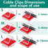 Namalu 240 Pcs Clear Cable Clips, Outdoor Wire Clip Adhesive Cable Hook for Desk Wall Cable Management and Decoration