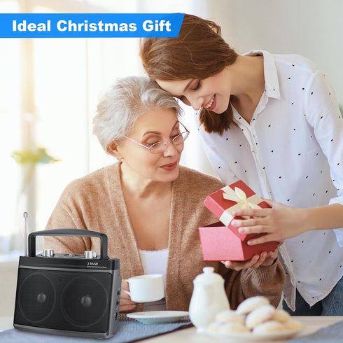 Portable AM FM Radio with Best Reception, Transistor Radio with Bluetooth, Wall or Battery Powered, Small Radio for