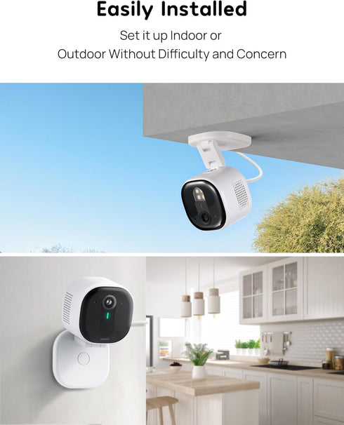 winees Wired 2K Wi-Fi Security Cameras for Home, 2.4G Indoor Camera, Human/Pet AI Detection, Color Night Vision
