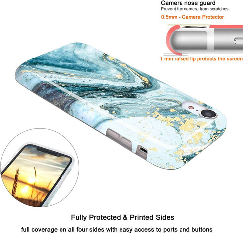 Compatible with XR Case - JIAXIUFEN Gold Sparkle Glitter Marble Slim Shockproof Flexible Bumper TPU Cover for XR