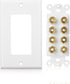 Cable Matters Speaker Wire Wall Plate for 4 Speakers, Banana Plug Wall Plate, White