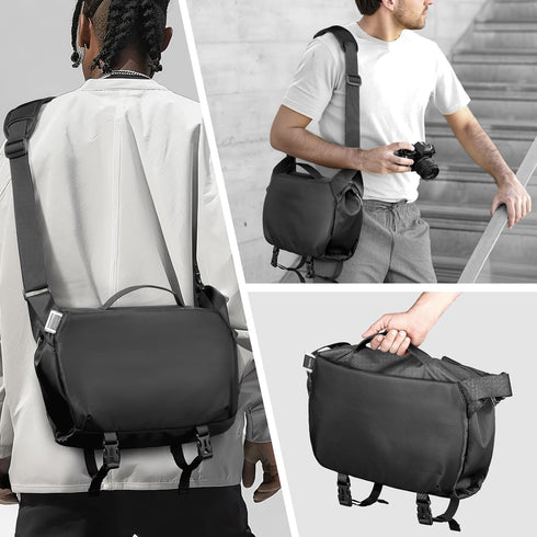 TAAOKA Camera Sling Bag, Waterproof Camera Case with Tripod Holder, DSLR/SLR/Mirrorless Cameras Shoulder Bag, Crossbody