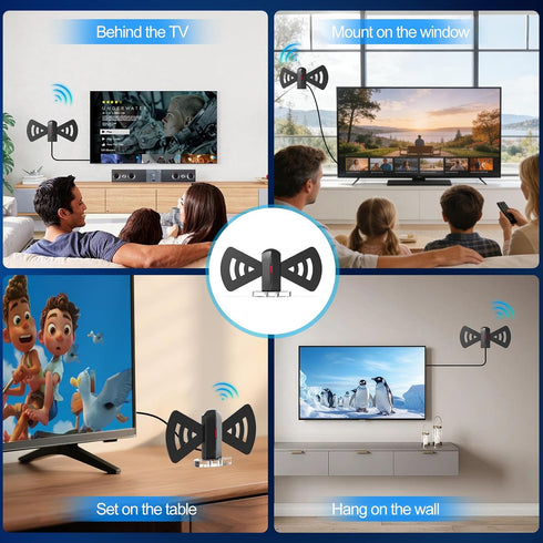 COCOBELA 2026 360 4K 1080p, 16.66FT TV Antenna for Smart TV, Long Range Reception Digital Antenna with Magnetic Base