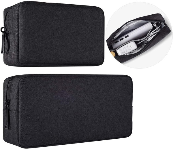 imComor Universal Electronics Accessories Case - 2-Pack Portable Soft Carrying Case Bag Wire Cable Organizer for Hard