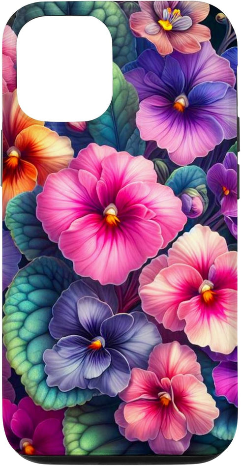 African Violet Flower Decor iPhone 13 African Violets House Plants Indoor Flower Garden Art Design Case