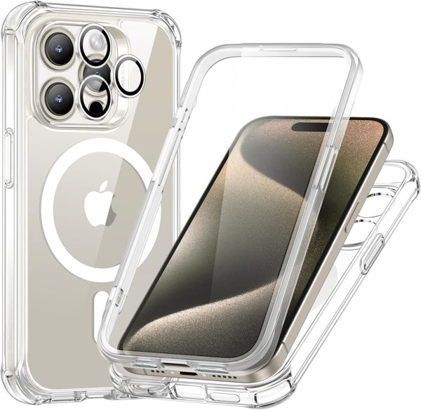 ESR Armor Series Case Set for iPhone 15 Pro Max, Clear, MagSafe Compatible, Full-Coverage, Scratch Resistant, Lens