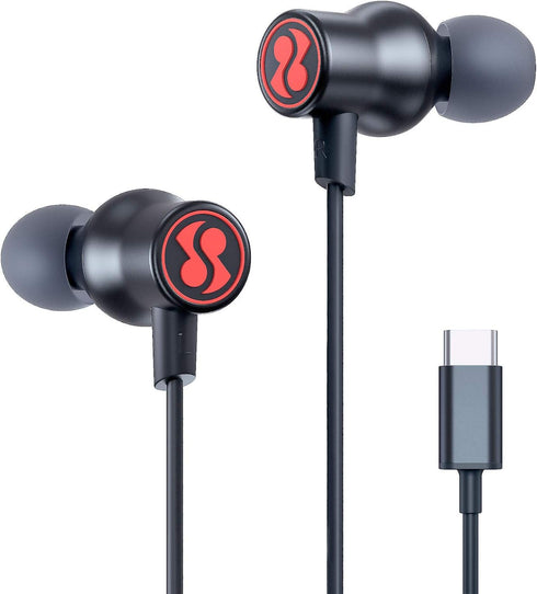 USB C Headphones, USB C Earbuds with Microphone for iPhone 15 Pro/Max, Samsung Galaxy, Google Pixel