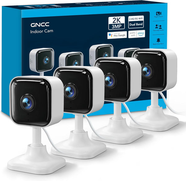 GNCC 2K Cameras for Home Security Indoor, 2.4G/5G Pet Cam with Phone App,