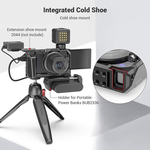 SmallRig Camera Cage for Sony ZV-1 II/ZV-1F/ZV-1, with Silicone Gel Grip and Cold Shoe Mount