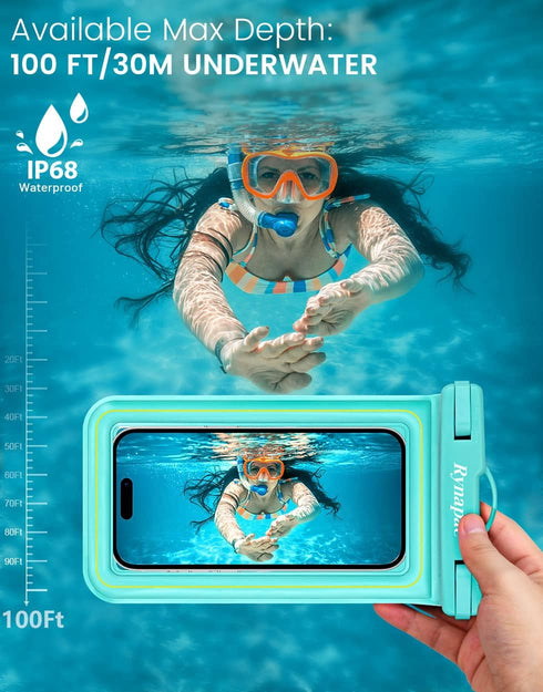 IP68 Waterproof Phone Pouch/Case, Floating Phone Case for iPhone 14 13 12 11 Pro Max XS Plus Samsung Galaxy, Beach
