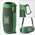 Silicone Case Cover for JBL Charge 5 Waterproof Portable Bluetooth Speaker, Green, with Shoulder Strap and Carabiner