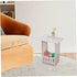 Jualyue 12.6x8.7x15.8 Inch Small Bedside Table, PVC Small Bedside Cabinet, Decorative White Bed Side Table for Bedroom