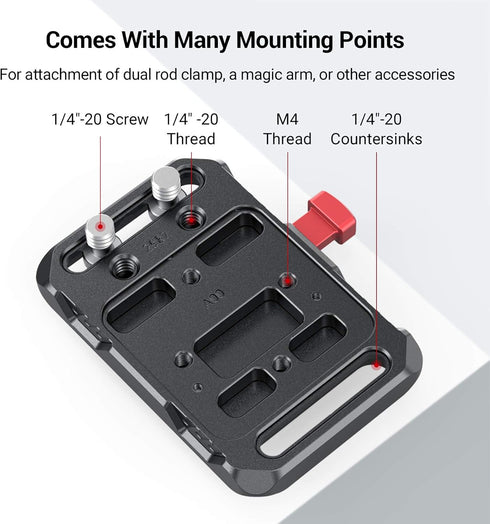 SmallRig Mini V Mount Battery Plate, V-Lock Mount with Crab-Shaped Clamp for Camera Power Supply - 2989
