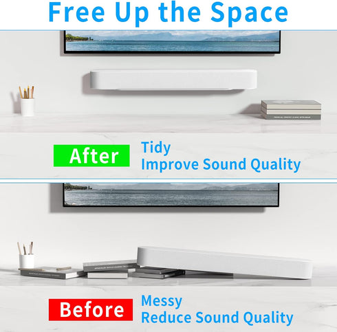 Soundbar Mount for Sonos Beam, Wall Mount Bracket Compatible with Sonos Beam Sound Bar, White