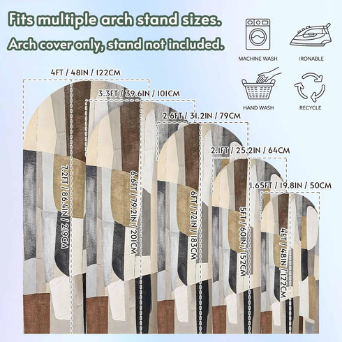 Jnbasdffb 7.2 Abstract Geometric Wedding Arch Cover, Stretchy Spandex Arch Backdrop Stand Covers FT, Oil Painting