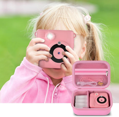 Kids Camera Case for ESOXOFFORE, GKTZ, WEEFUN, Anchioo, MINIBEAR Instant Print Camera, Pink Digital Video Bag