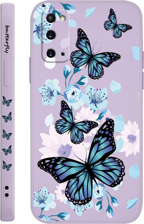 Creative Flower Pattern Case for Samsung Galaxy S20 - Dropproof Slim Protective Cover (6.2 inch) - Aurora Butterfly