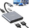 Avigers USB C to Dual HDMI Adapter 4K@60Hz, 4-in-1 HDMI Splitter for Dual
