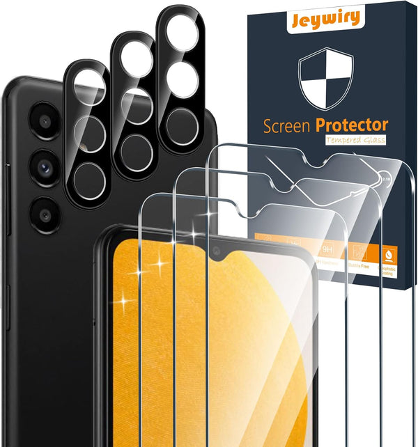 Ultra HD 3 Pack Screen Protector for Samsung Galaxy A13 4G/5G/LTE + Camera Lens Protectors, 9H Hardness, Easy Install.