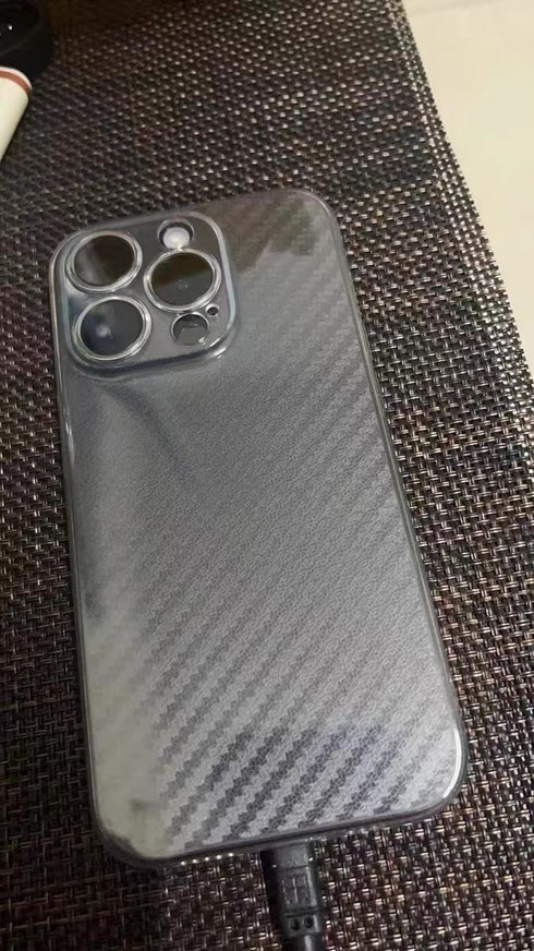 iPhone 15 Pro 3D Carbon Fiber Back Screen Protector - Ultra Thin, Transparent - 2 Pack
