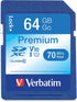 Verbatim 64GB Premium SDXC Memory Card, UHS-I V10 U1 Class 10