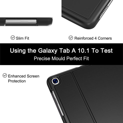 Soke Galaxy Tab A 10.1 Case 2019, Premium Shock Proof Stand Folio Case, Multi-Viewing Angles, Soft TPU Back Cover for