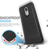 TJS Phone Case Compatible with LG Stylo 5, Hybrid Shockproof Metallic Brush Finish Hard Inner Layer (Black)