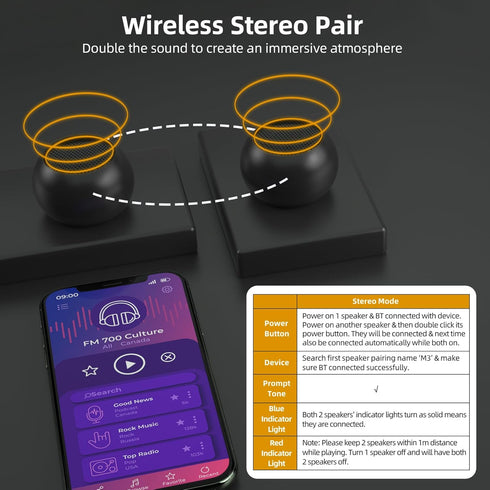 2Pack Portable Mini Speaker, Bluetooth Tiny Speaker, Wireless Micro Speaker with Rechargeable Battery (Black)