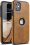 Retro Leather Case for iPhone 11, Anti-Knock Soft TPU Business Shell (Brown)